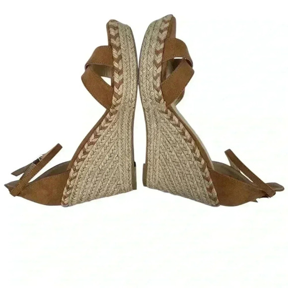 Circus by Sam Edelman Espadrille Sandals Brown Criss-Cross Ankle Size 8.5 - Picture 4 of 14